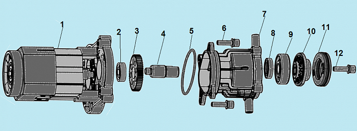 3 НАСОС - ЭЛЕКТРОДВИГАТЕЛЬ МОЙКА CHAMPION HP5190